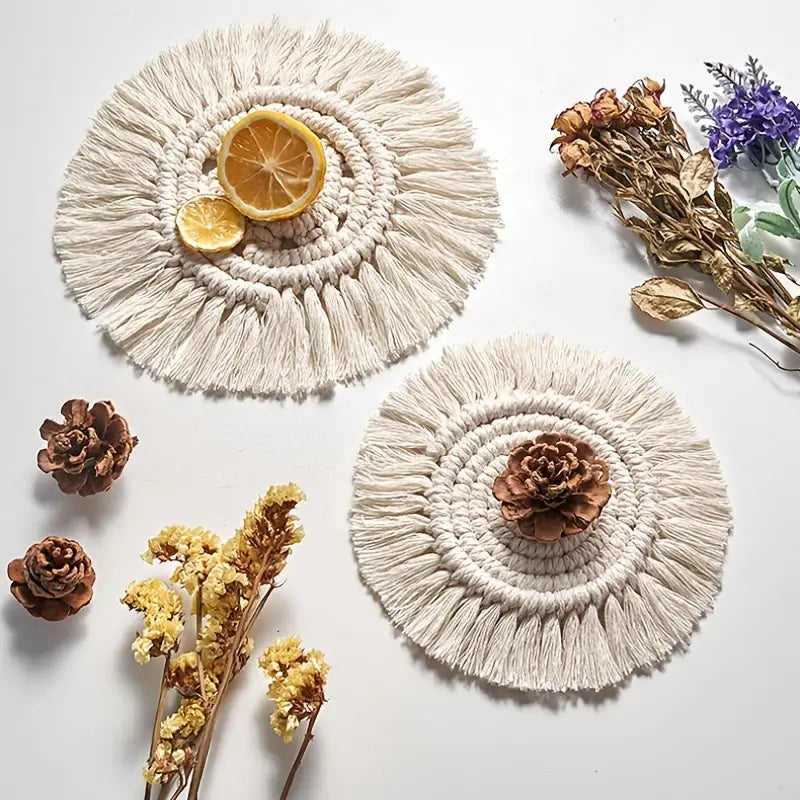 Bohemian Woven Coaster - Stylish Home Kitchen Decor